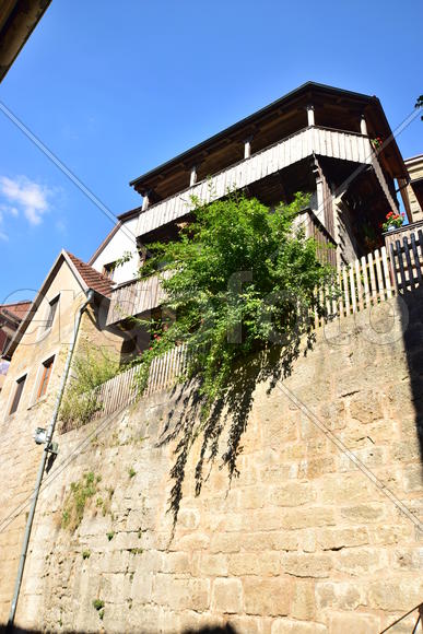 Исторический город Ротенбург в Баварии. Жилые дома 