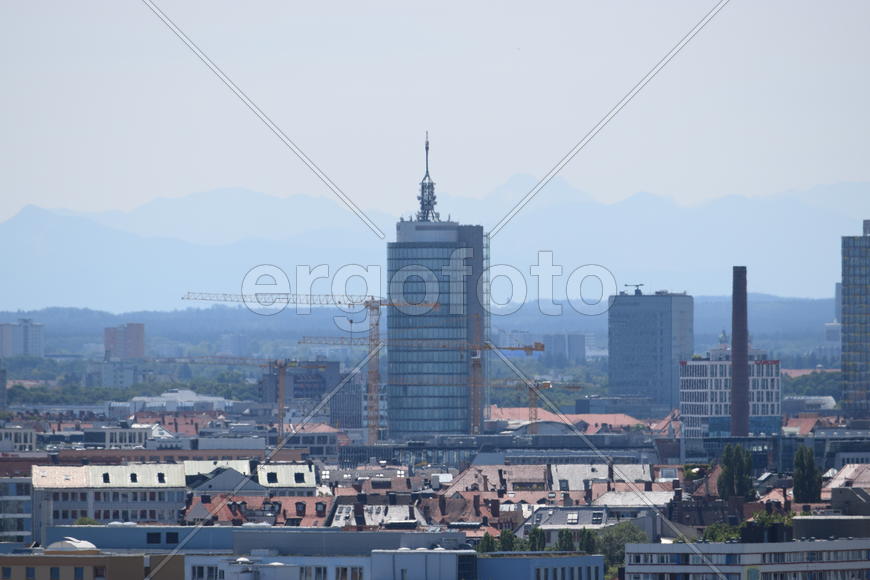 Германия, Мюнхен. Панорамный вид на город 