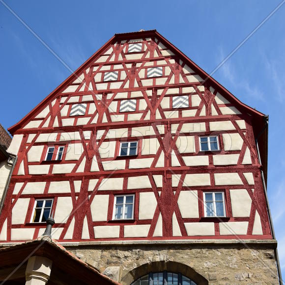 Исторический город Ротенбург в Баварии. Жилые дома 