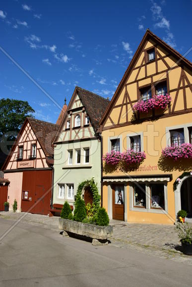 Исторический город Ротенбург в Баварии. Жилые дома 