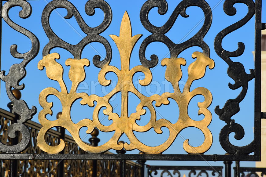 Золотисто - черные, кованные ограды 
