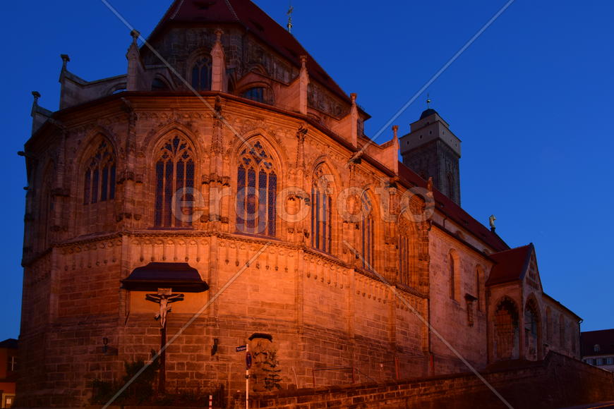 Германия - город Бамберг. Ночной город 