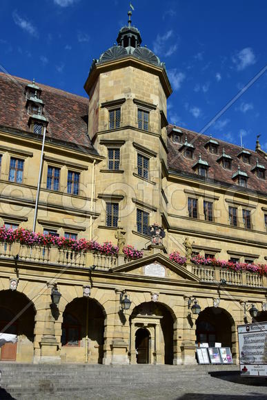 Исторический город Ротенбург в Баварии. Древнейшие здания 