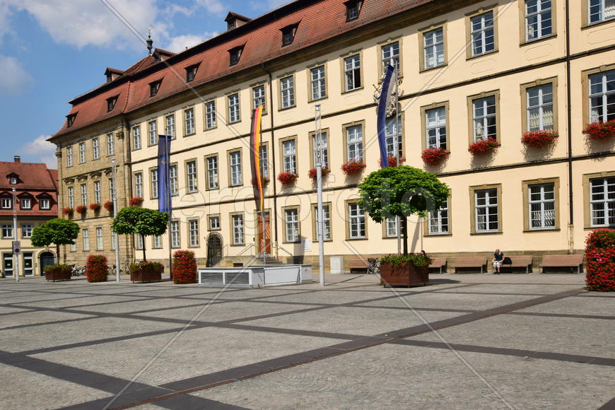 Германия - город Бамберг. Фасад здания 