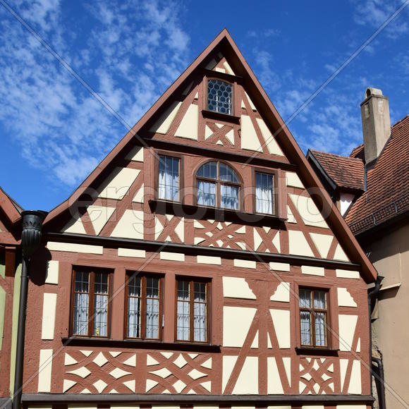 Исторический город Ротенбург в Баварии. Жилые дома 