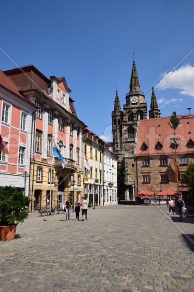 Германия - город Ансбах под Нюрнбергом. Памятник архитектуры 