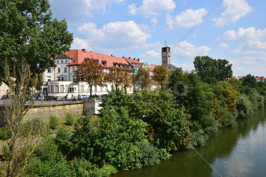 Германия - город Бамберг. Панорамный вид на город 