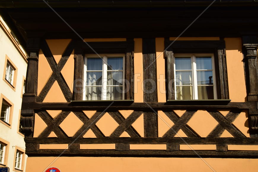 Германия - город Бамберг.Старинные жилые дома в немецком стиле 