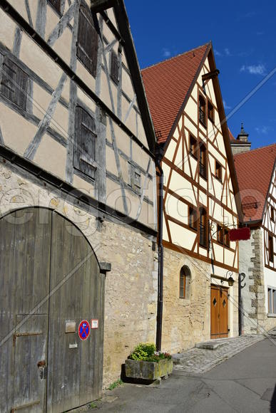 Исторический город Ротенбург в Баварии. Жилые дома 