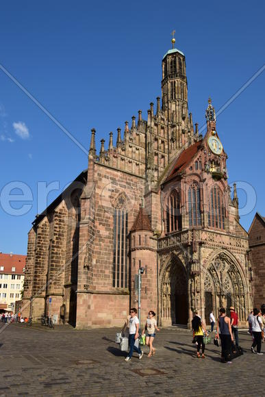 Германия - город Нюрнберг. Фасад исторического здания 