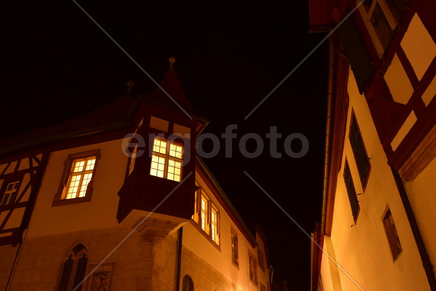 Германия - город Бамберг. Ночной город 