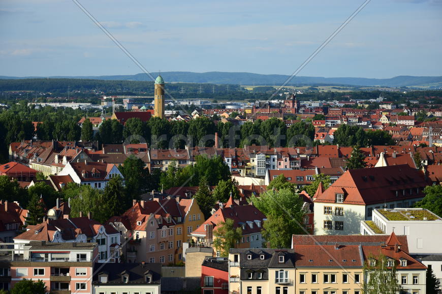 Германия - город Бамберг. Панорамный вид на город 
