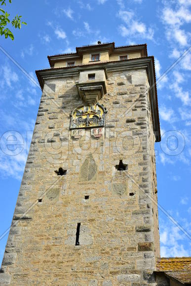 Исторический город Ротенбург в Баварии. Древнейшие здания 