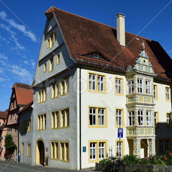 Исторический город Ротенбург в Баварии. Жилые дома 