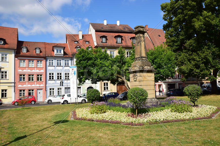 Германия - город Бамберг.Старинные жилые дома в немецком стиле 