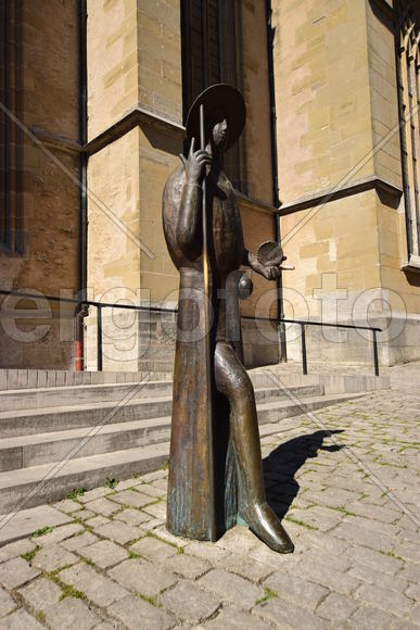 Исторический город Ротенбург в Баварии. Скульптуры в городе 