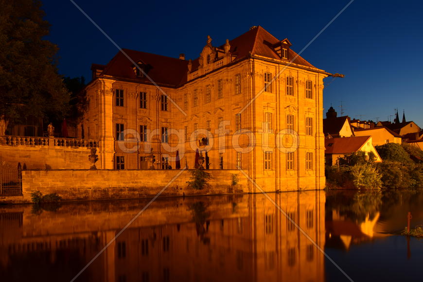 Германия - город Бамберг. Ночной город 