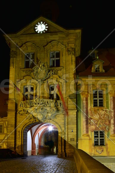 Германия - город Бамберг. Ночной город 