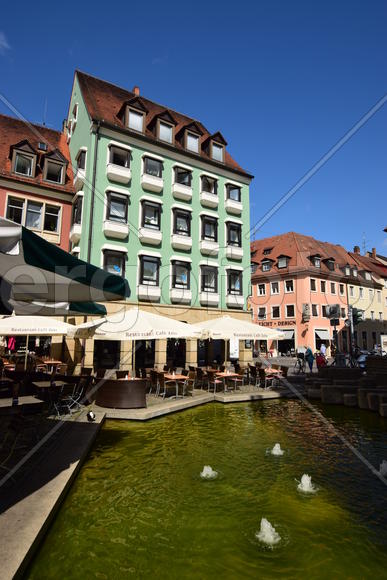 Германия - город Бамберг.Старинные жилые дома в немецком стиле 