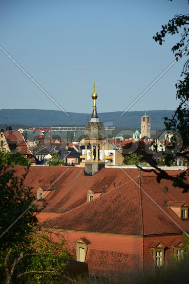 Германия - город Бамберг. Панорамный вид на город 
