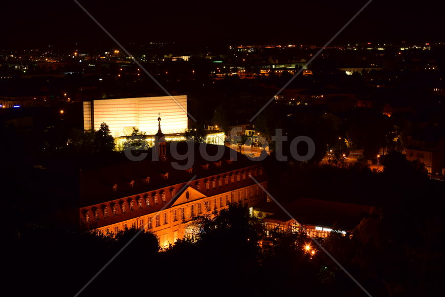 Германия - город Бамберг. Ночной город 