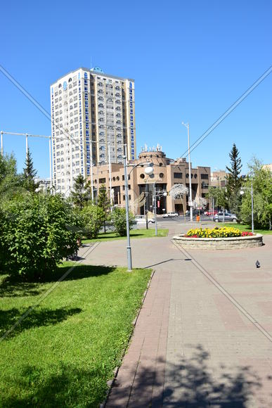 Астана - многоэтажные современные здания. Казахстан 