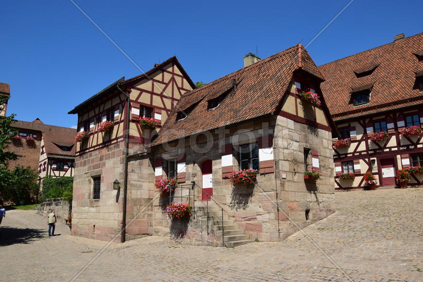 Германия, Нюрнберг - Имперская крепость, старинные жилые дома 