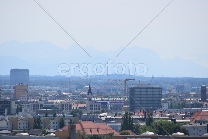 Германия, Мюнхен. Панорамный вид на город 