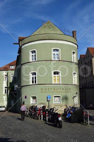 Германия - город Регенсбурга, исторические постройки 