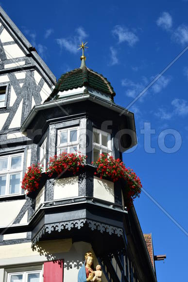 Исторический город Ротенбург в Баварии. Древнейшие здания 