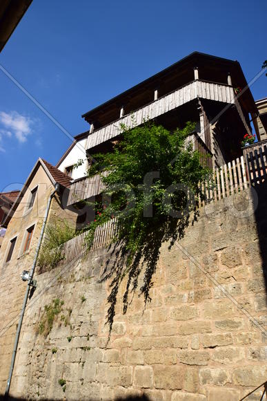 Исторический город Ротенбург в Баварии. Древнейшие здания 