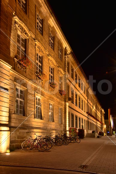 Германия - город Бамберг. Ночной город 