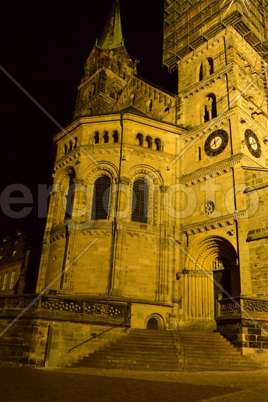 Германия - город Бамберг. Ночной город 