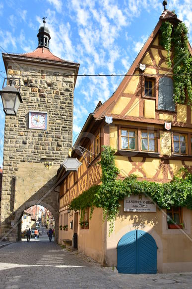 Исторический город Ротенбург в Баварии. Жилые дома 