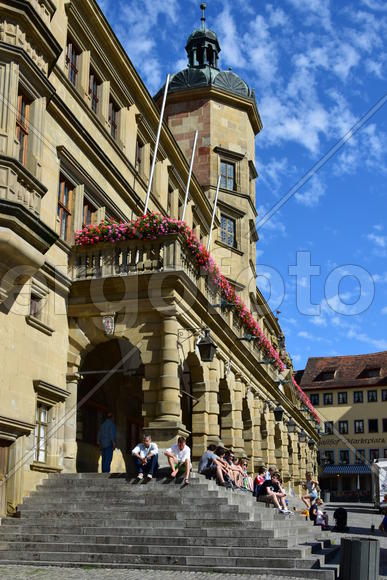 Исторический город Ротенбург в Баварии. Древнейшие здания 