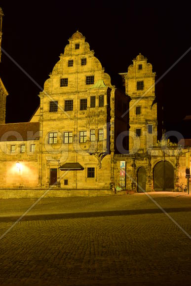 Германия - город Бамберг. Ночной город 