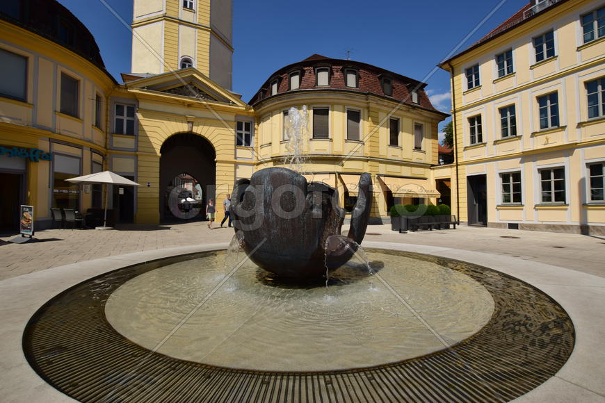 Германия - город Ансбах под Нюрнбергом. Памятник архитектуры 