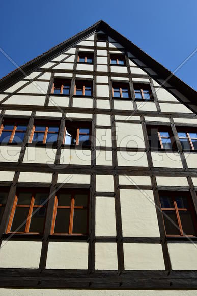 Исторический город Ротенбург в Баварии. Жилые дома 