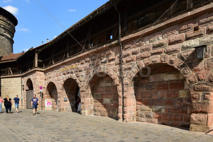 Германия - город Нюрнберг. Фасад исторического здания 