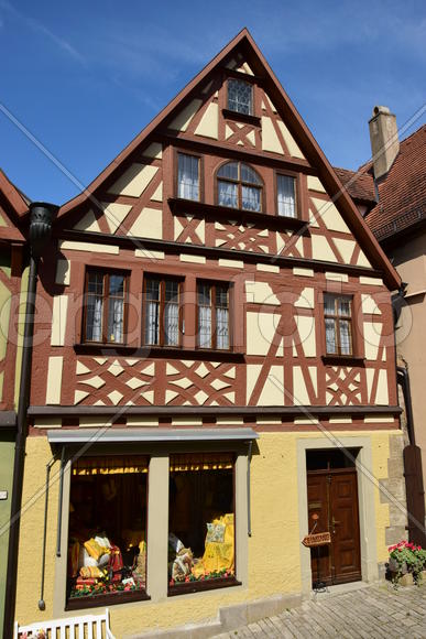 Исторический город Ротенбург в Баварии. Жилые дома 