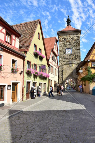 Исторический город Ротенбург в Баварии. Жилые дома 