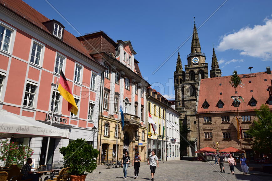 Германия - город Ансбах под Нюрнбергом. Памятник архитектуры 
