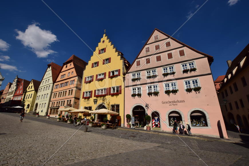 Исторический город Ротенбург в Баварии. Жилые дома 