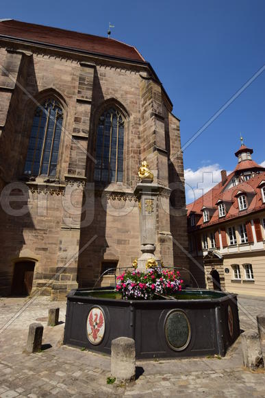 Германия - город Ансбах под Нюрнбергом. Памятник архитектуры 