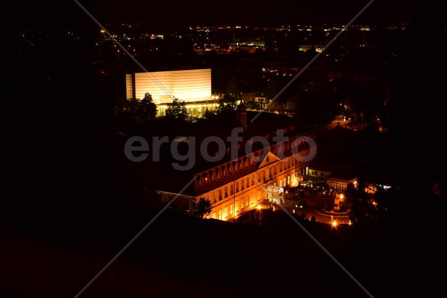 Германия - город Бамберг. Ночной город 