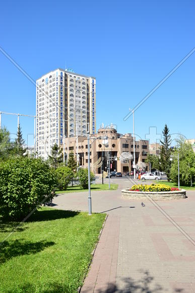 Астана - многоэтажные современные здания. Казахстан 