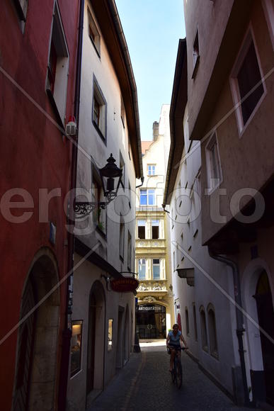 Германия - город Регенсбург. Фасад здания 