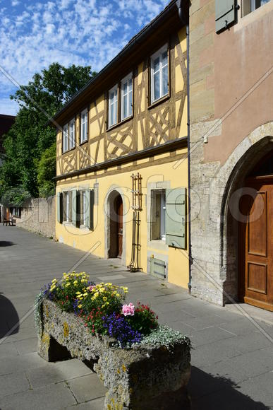 Исторический город Ротенбург в Баварии. Жилые дома 