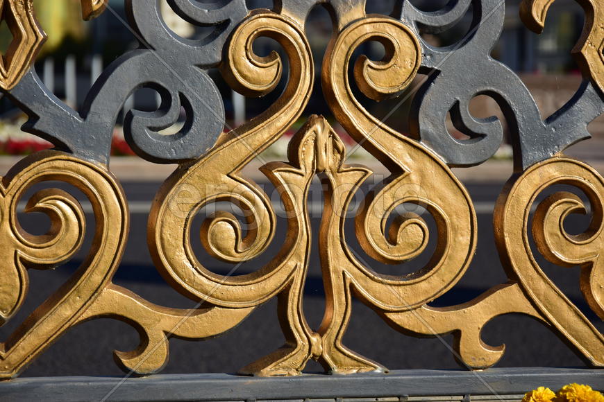 Золотисто - черные, кованные ограды 