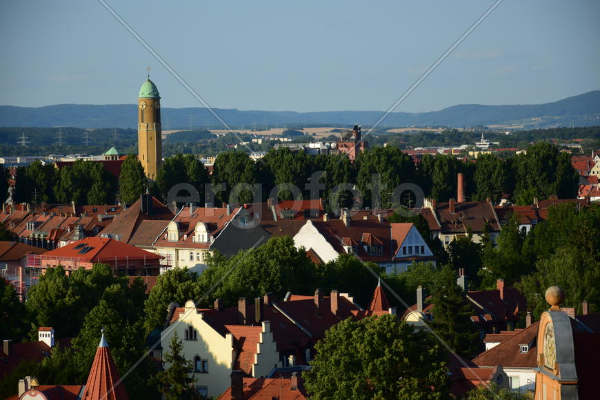 Германия - город Бамберг. Панорамный вид на город 